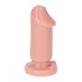 Cieliste gumowe dildo gładkie z przyssawką 8 cm - 5