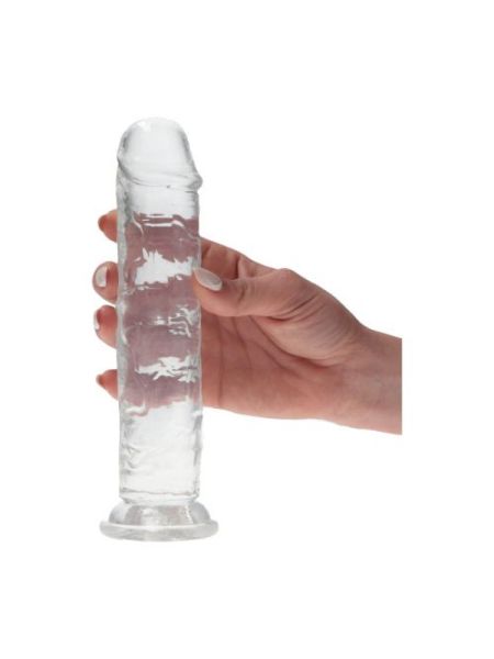 Przezroczyste dildo żylaste z przyssawką 18,5 cm - 2