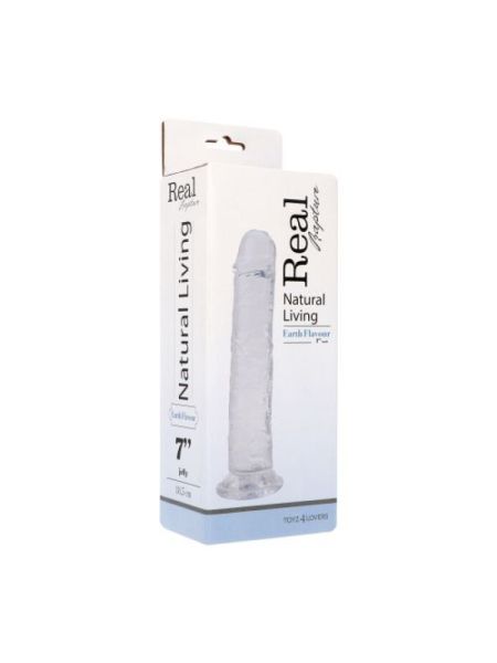 Przezroczyste dildo żylaste z przyssawką 18,5 cm - 4