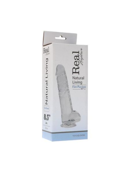 Silikonowe żelowe żylaste dildo z przyssawką 22 cm - 4