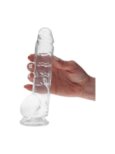 Ogromne żylaste dildo z przyssawką i jadrami 20 cm - 2