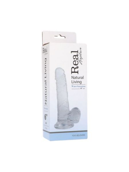 Silikonowe żelowe żylaste dildo z przyssawką 16 cm - 4