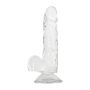 Silikonowe żelowe żylaste dildo z przyssawką 16 cm - 2