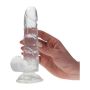 Silikonowe żelowe żylaste dildo z przyssawką 16 cm - 3