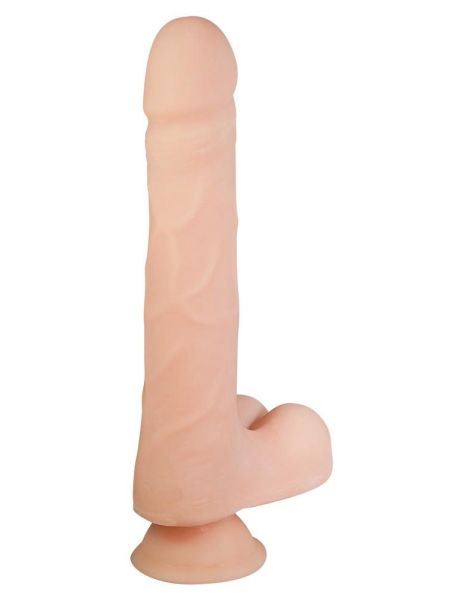 Dildo jak penis z jądrami żyłami przyssawka 21cm - 5