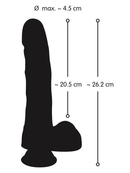 Dildo jak penis z jądrami żyłami przyssawka 21cm - 8