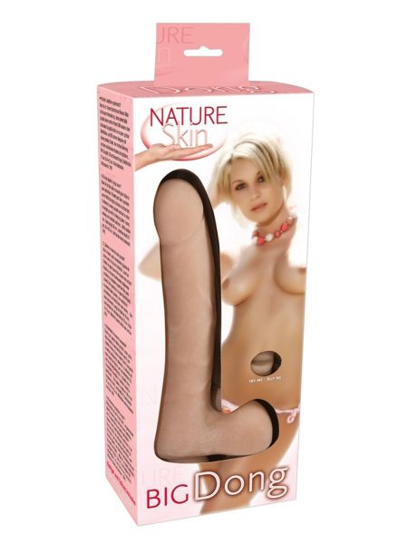 Dildo jak penis z jądrami żyłami przyssawka 21cm - 2