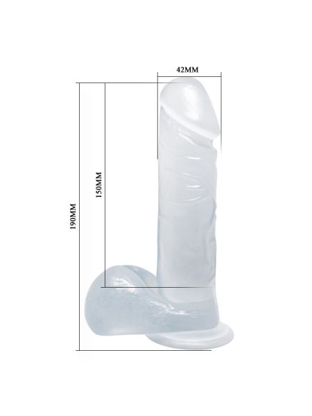 Dildo na przyssawce realistyczny jędrny penis 19cm - 9