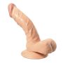 Dildo penis z jądrami i przyssawką na ścianę 16cm - 2