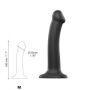 Gładkie czarne dildo miękkie z przyssawką 18 cm - 4