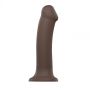 Gładki brązowy penis dildo z przyssawką 20 cm - 2