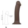 Gładki brązowy penis dildo z przyssawką 20 cm - 4