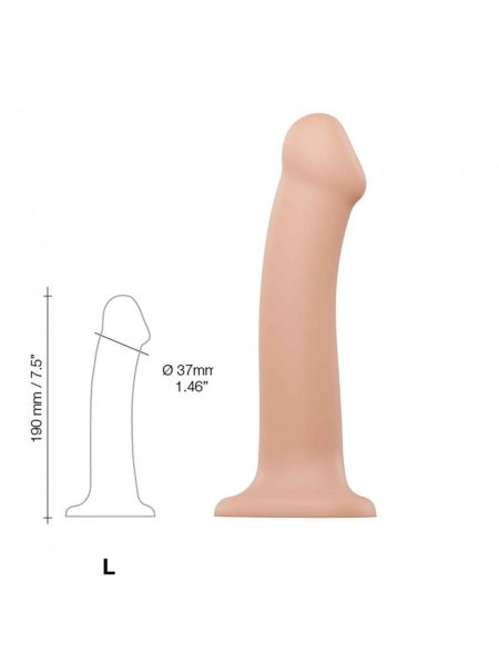 Dildo semi-realistic dual density bendable vanilla - l - 4