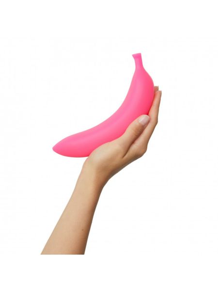 Dildo wibrujący różowy zakrzywiony banan silikon - 8