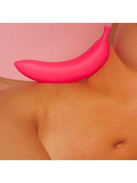 Dildo wibrujący różowy zakrzywiony banan silikon - 13