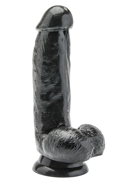 Dildo z jądrami przyssawka realistyczny penis 15cm