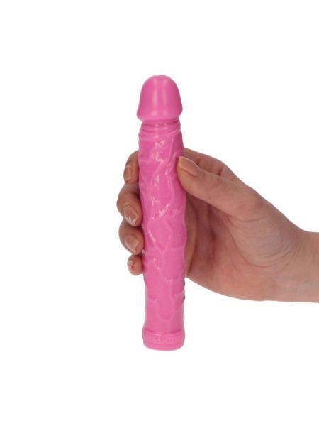 Dildo żylaste różowe wodoodporne gumowe 16,5 cm