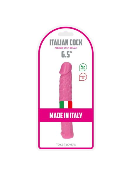 Dildo żylaste różowe wodoodporne gumowe 16,5 cm - 7