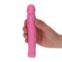 Dildo żylaste różowe wodoodporne gumowe 16,5 cm - 2