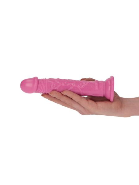 Prosty różowy żylasty penis z przyssawką 16,5 cm - 5