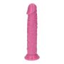 Prosty różowy żylasty penis z przyssawką 16,5 cm - 3