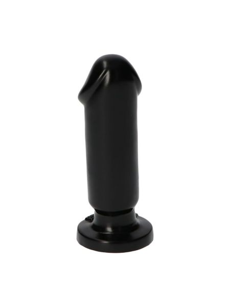 Małe czarne gumowe dildo gładkie z przyssawką 13cm - 3