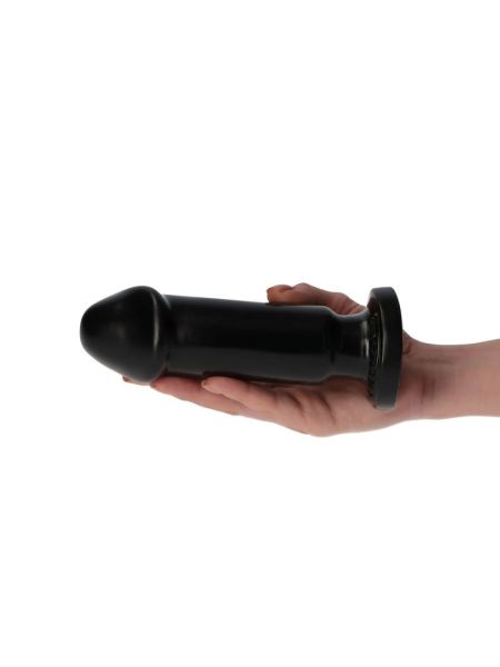 Małe czarne gumowe dildo gładkie z przyssawką 13cm - 5