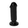 Małe czarne gumowe dildo gładkie z przyssawką 13cm - 4