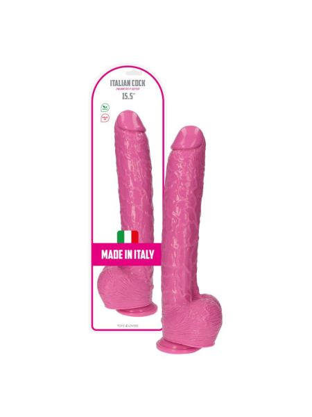 Wielki różowy penis ogromne dildo z jądrami 30 cm