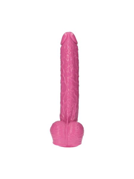 Wielki różowy penis ogromne dildo z jądrami 30 cm - 3