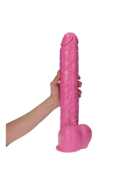 Wielki różowy penis ogromne dildo z jądrami 30 cm - 7