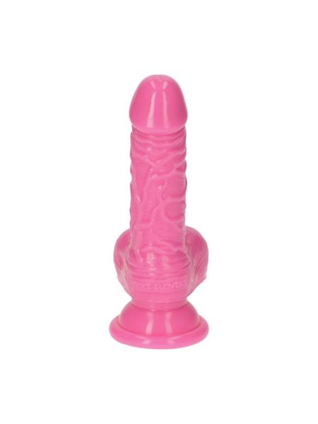 Różowe żylaste dildo gumowe z przyssawką 10,5 cm - 2