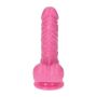 Różowe żylaste dildo gumowe z przyssawką 10,5 cm - 4