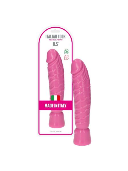 Realistyczny różowy penis w spiralne żyły 10,5cm - 7