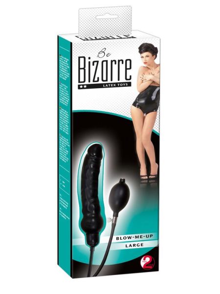 Nadmuchiwane czarne dildo penis z lateksu 25 cm - 2