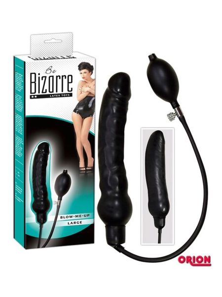 Nadmuchiwane czarne dildo penis z lateksu 25 cm - 7