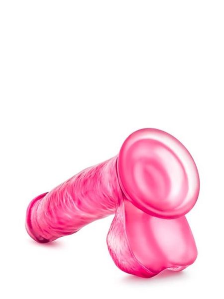 Różowe dildo grube z żyłkami mocną przyssawka 18cm - 4