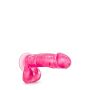 Różowe dildo grube z żyłkami mocną przyssawka 18cm - 6