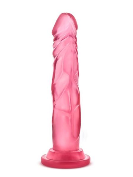 Różowe miękkie dildo z mocną przyssawką 17 cm - 3