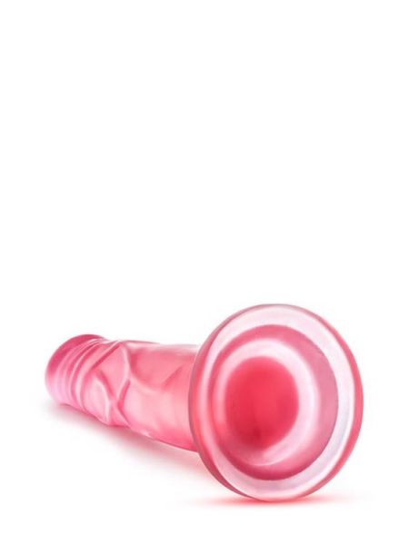 Różowe miękkie dildo z mocną przyssawką 17 cm - 4