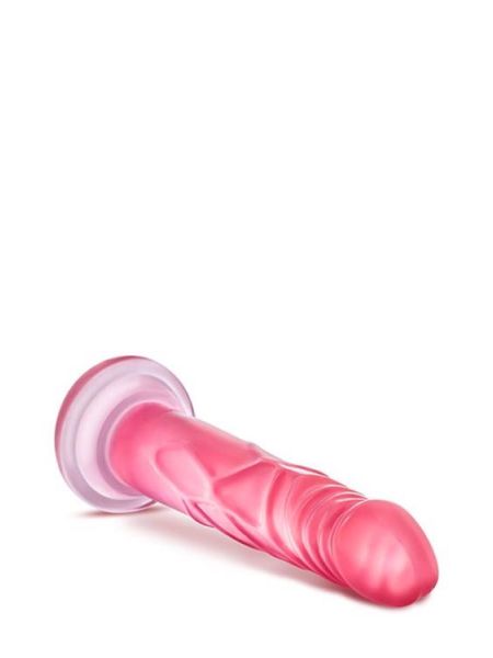 Różowe miękkie dildo z mocną przyssawką 17 cm - 5