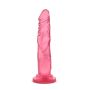 Różowe miękkie dildo z mocną przyssawką 17 cm - 3