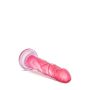 Różowe miękkie dildo z mocną przyssawką 17 cm - 6