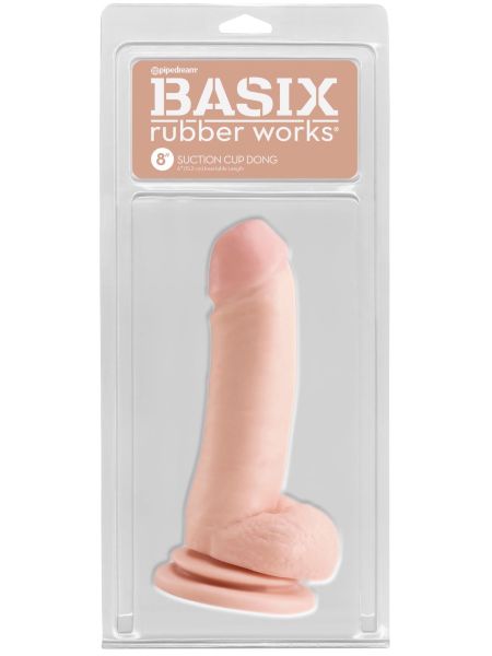 Dildo-basix 8" dong w suction cup flesh - 3