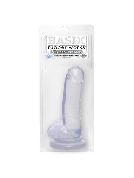 Przezroczyste duże dildo penis z przyssawką 20 cm - 4