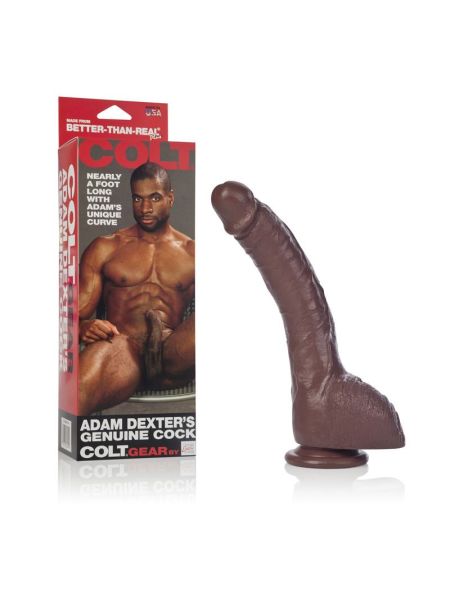 Duży zagięty murzyński penis dildo 22cm przyssawka - 2