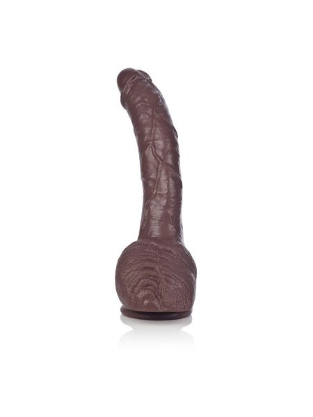 Duży zagięty murzyński penis dildo 22cm przyssawka - 13