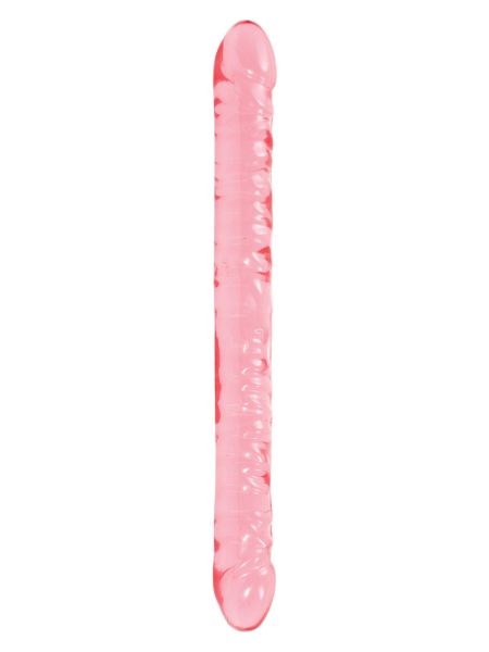 Żelowe różowe dildo do podwójnej stymulacji 46 cm - 2