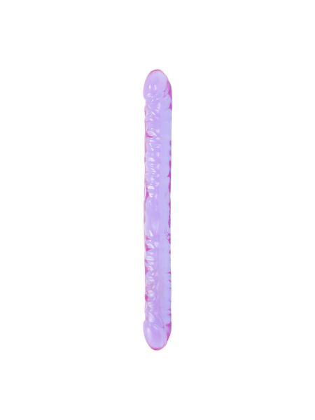 Podwójne fioletowe żelowe dildo miękkie 46 cm - 2
