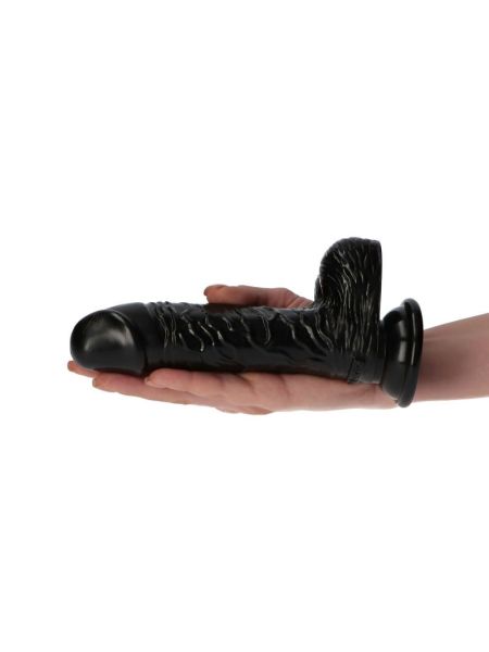 Żylaste czarne realistyczne dildo przyssawka 16 cm - 5